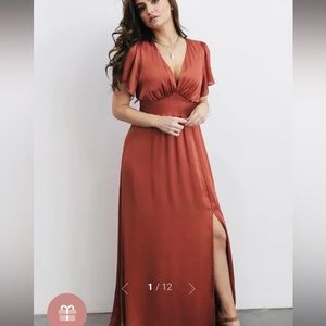 Rust color bridesmaid dress